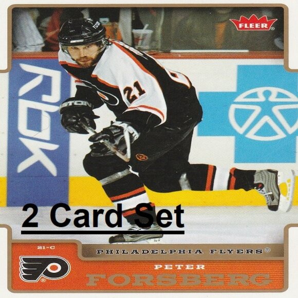 Peter Forsberg Philadelphia Flyers NHL Hockey Card Collection - 2 Card Set - Picture 1 of 3